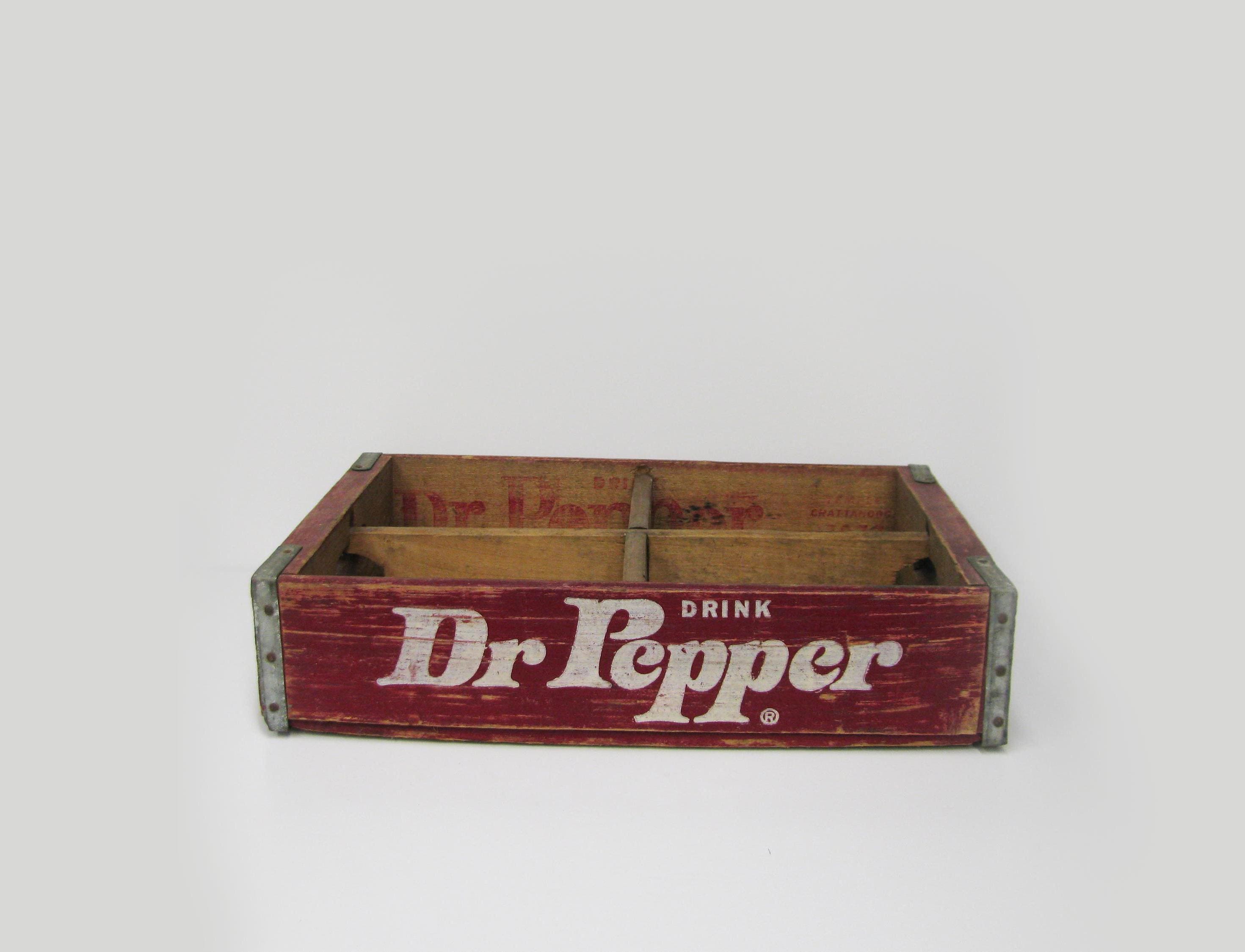 Vintage Dr. Pepper Crate - Wooden Drink Dr. Pepper Case - Red