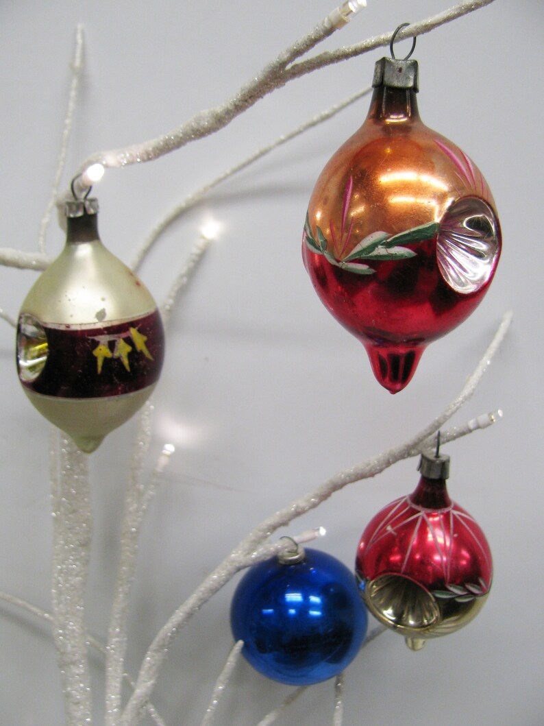 Noël Mercure Verre Boules Lot de 8 petits Argent Style Vintage Décorations