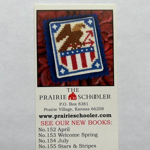 The Prairie Schooler~Cross Stitch Pattern~Stars and Stripes Eagle Minicard