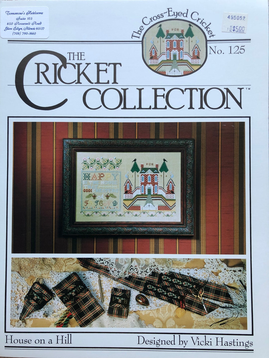 The Cricket Collectioncross Stitch Patternhouse on a Hill Etsy