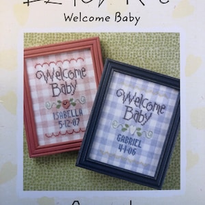 LIZZIE KATE~Cross Stitch Pattern~Welcome Baby Snippet~NO Charm Included