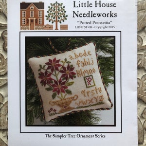 Little House Needleworks~Cross Stitch Pattern~Potted Poinsettia