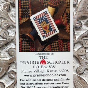The Prairie Schooler~Cross Stitch Pattern~USA Stamp Minicard