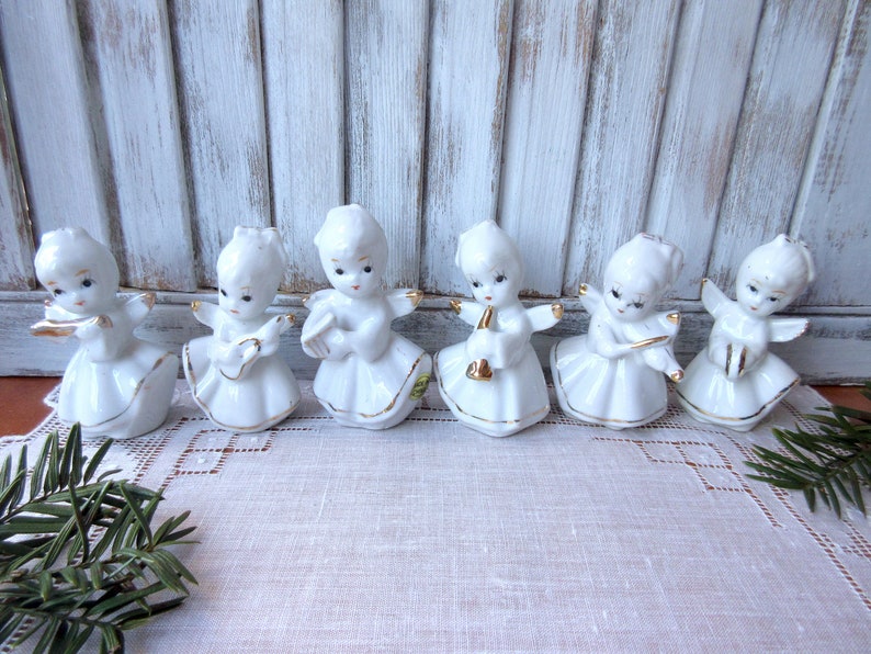 Musical Angel Figurines Collection Angels Christmas Figurine Etsy