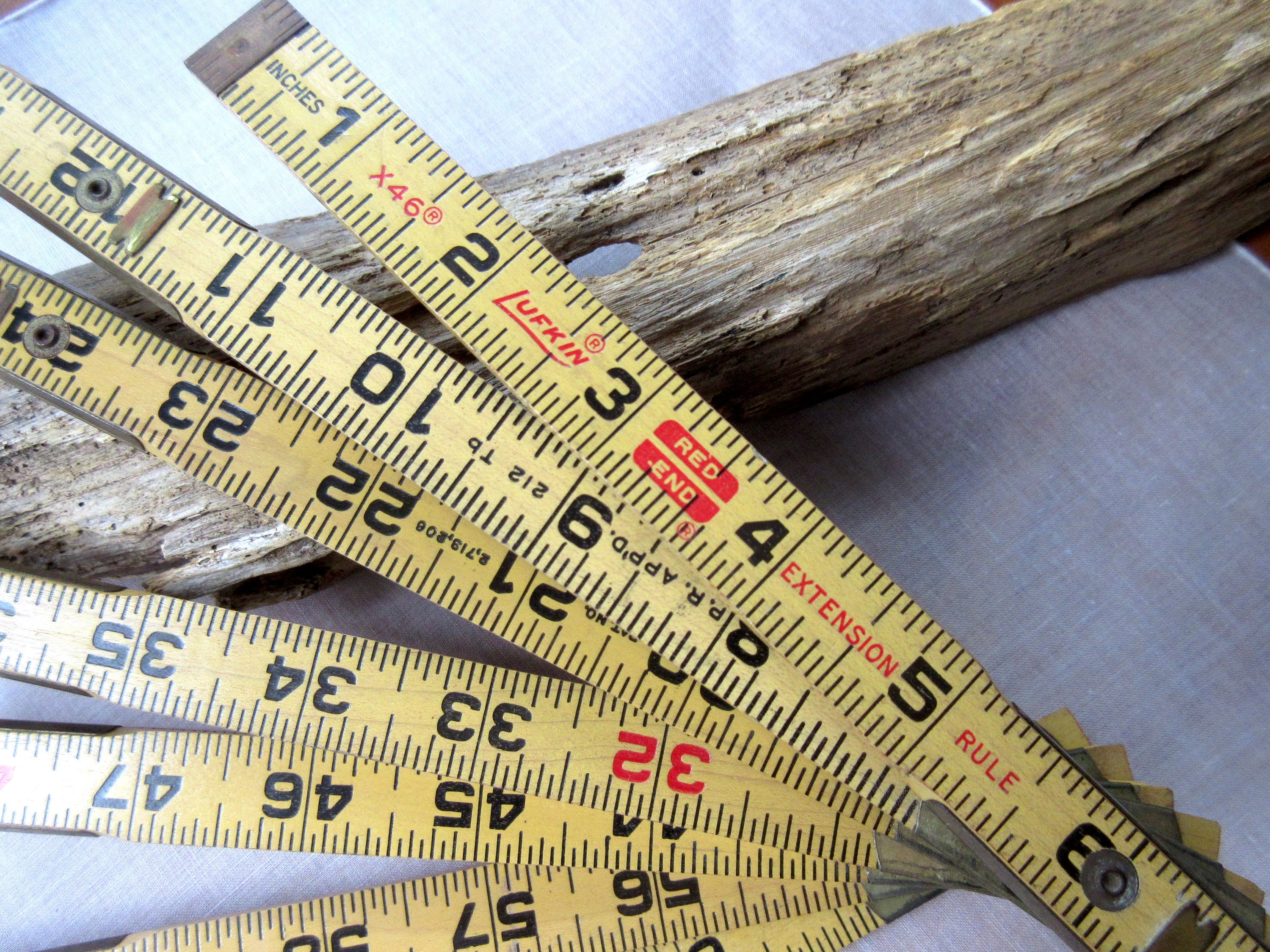 Vintage Lufkin Old Wood Folding Tape Measure Extension Ruler Etsy
