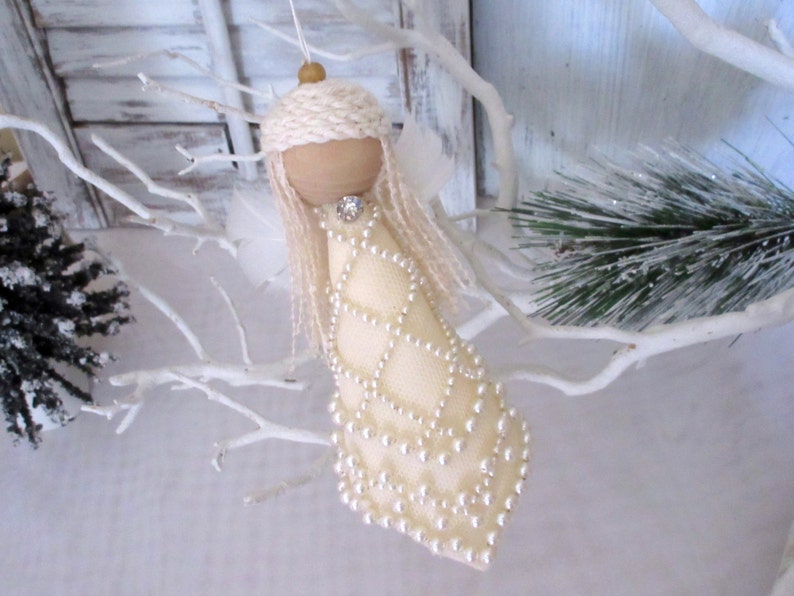 Angel Christmas Ornament Bided Angel Rustic Ornament Home Decor
