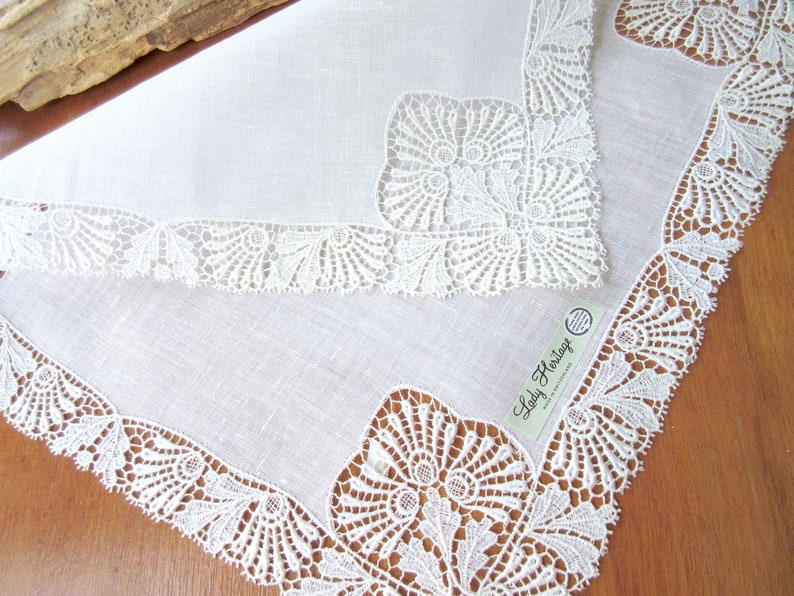 Wedding Handkerchief Vintage Hanky Wedding Handkerchief Ivory Wedding Accessories Bridal Hanky.