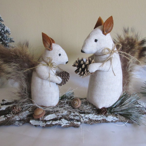 Christmas Squirrels  , Scandinavian Decor , Christmas decor , Squirrels  , Rustic Decor ,Tilda , Primitive Christmas