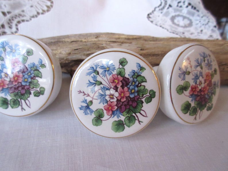 Beautiful Antique Porcelain Door Knobs hand Painted Old Door Etsy