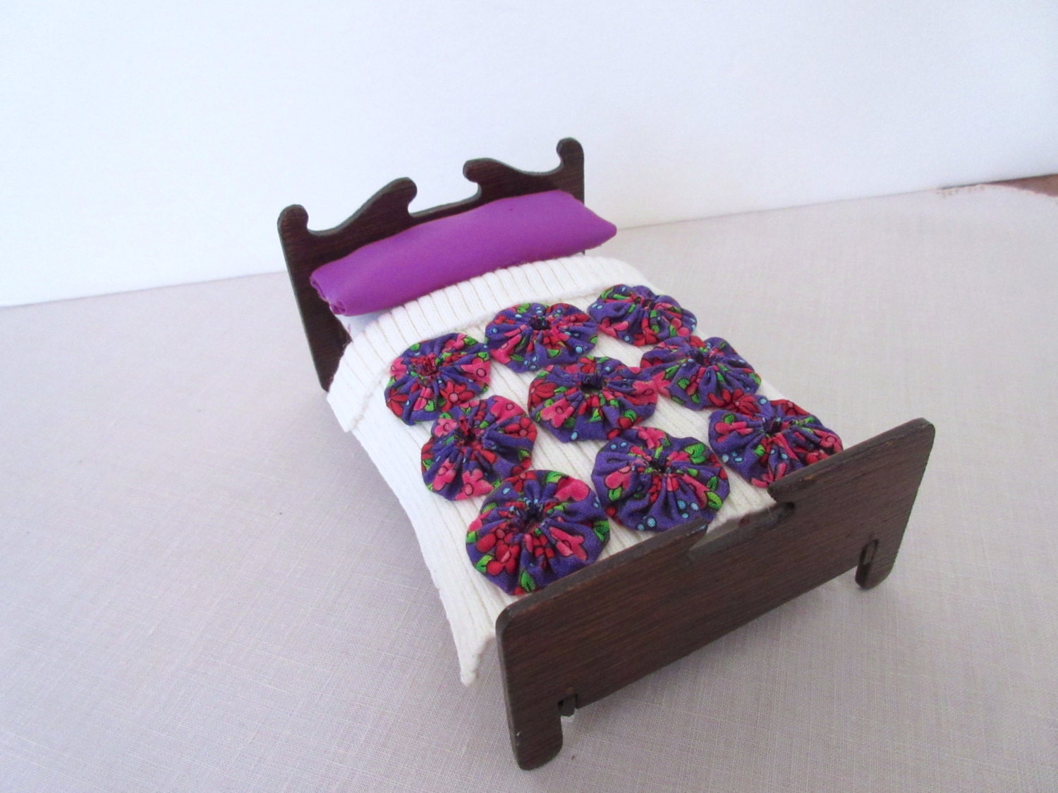 Doll Bed Dollhouse Furniture Vintage Doll House Etsy