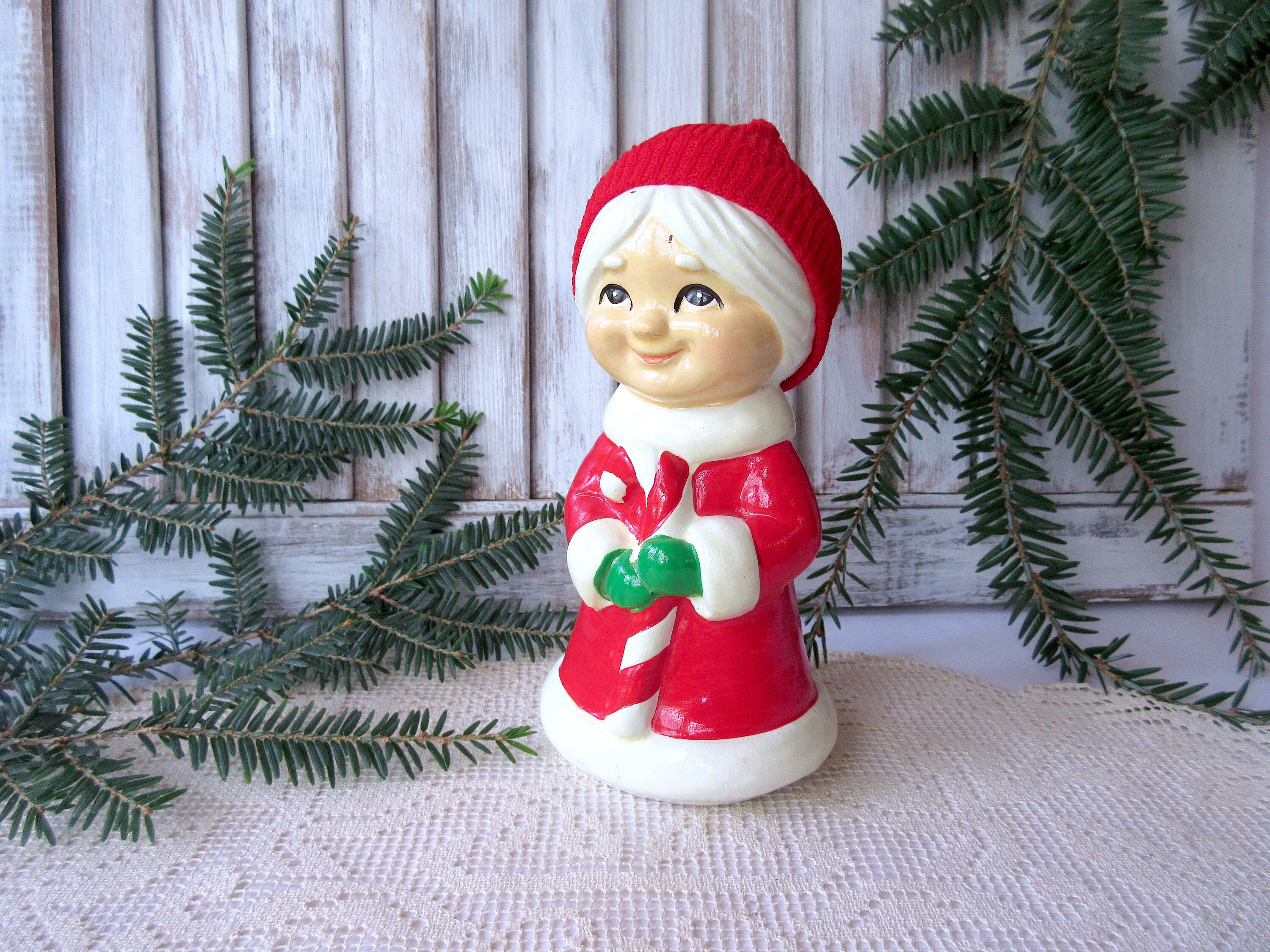 Mrs Claus Figurine Santa Ornament Christmas Tree Decor Vintage | Etsy
