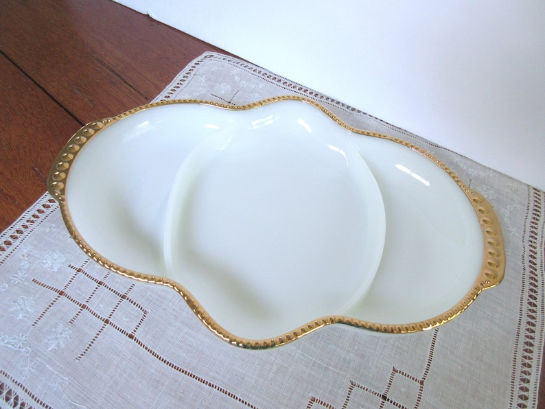 Fire-King Oven Ware Serving Dish White Transferware Serving Dish Oval Vegetable Bowl set of 2.