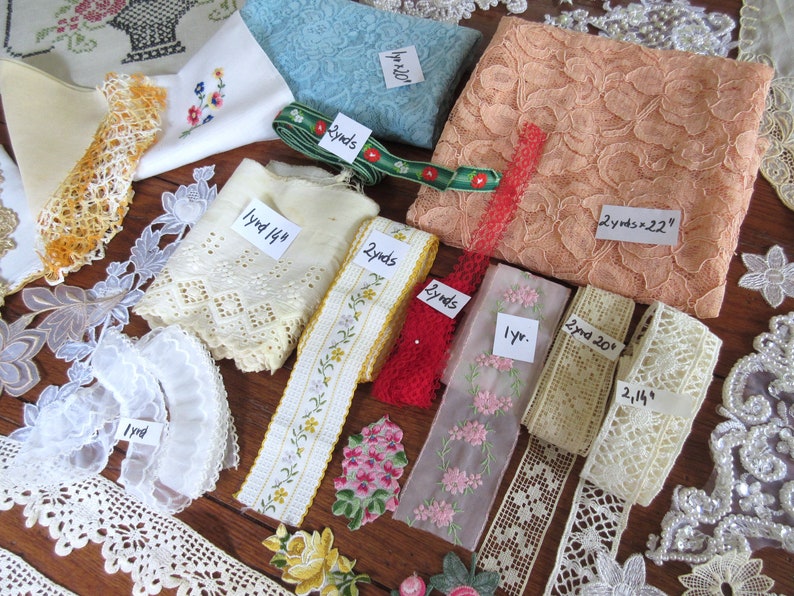 Craft Supplies Lot of Lace Vintage Trims Fabric Lace Etsy