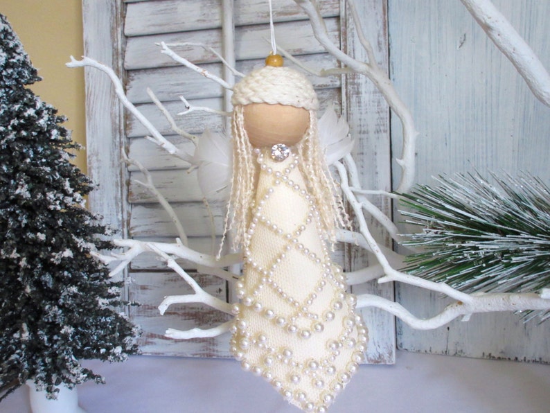 Angel Christmas Ornament Bided Angel Rustic Ornament Home Decor
