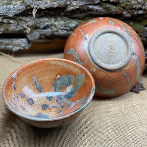 Orange Soda-Fired Soup Bowls-Handmade Pottery