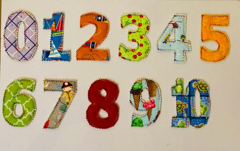 Fabric Numbers 010, Fabric, Etsy