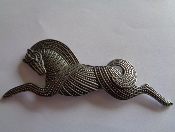Silvertone Detailed Art Deco Horse Brooch pin Etsy Australia