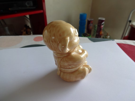 Vintage Sylvac Beige Gloss Small Laughing Bear Or… - image 3