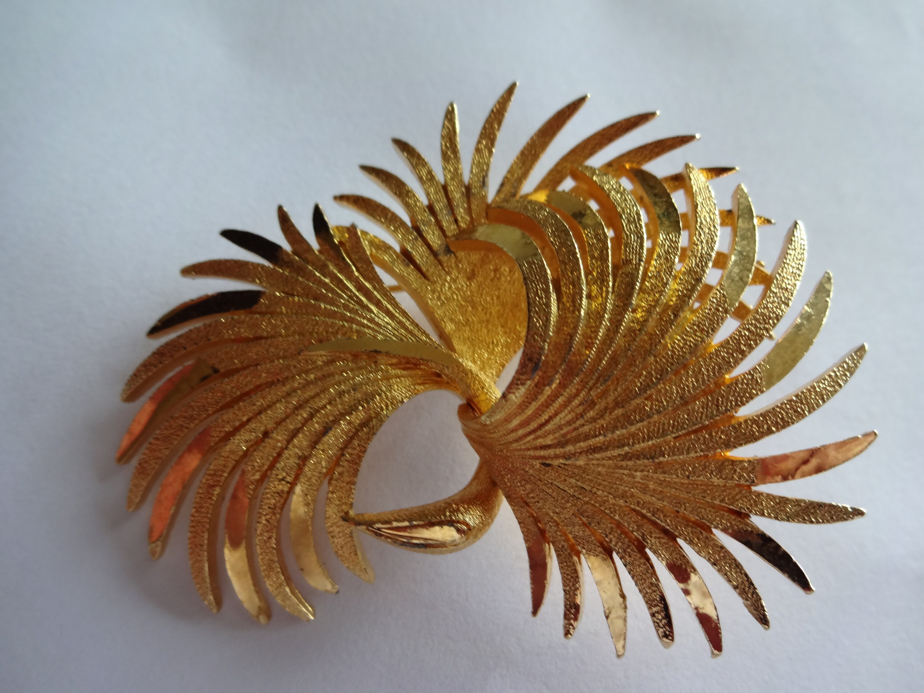 Vintage Sphinx Larger Size Goldtone Brushed Phoenix Bird