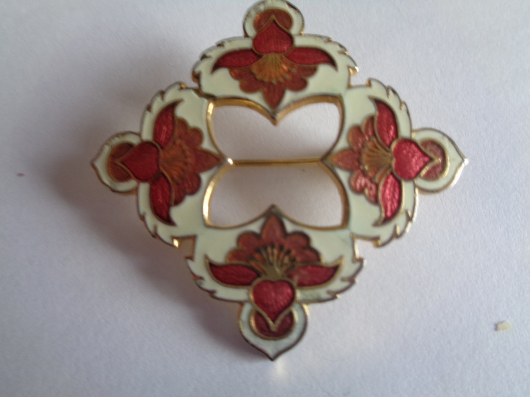 Broche Vintage Poisson En émaux Signée - Bijou Ancien émaillé Occasion