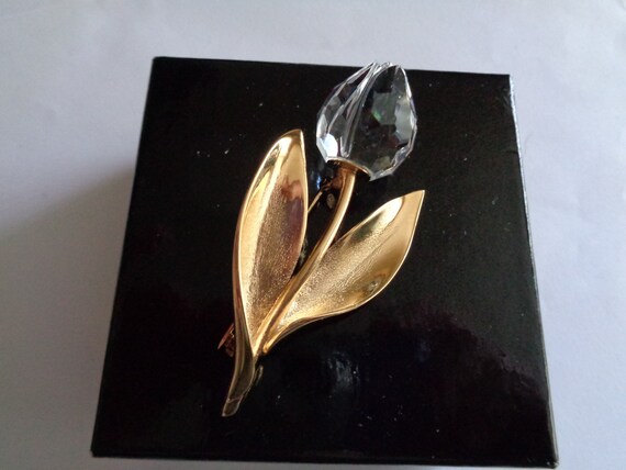 Swarovski tulip brooch deals