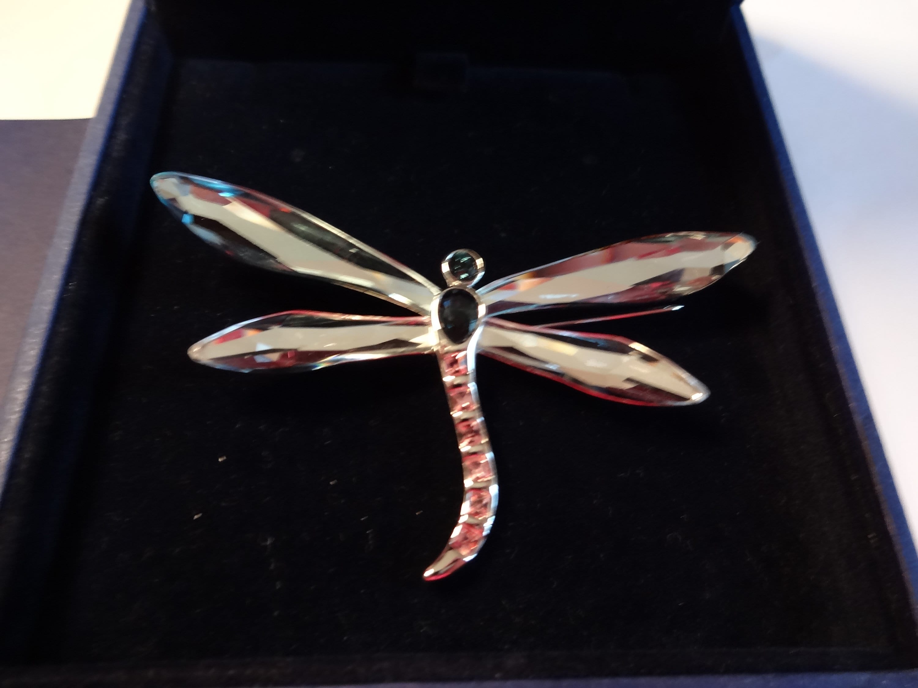 Retired Vintage Signed Swarovski Adiora Paradise Dragonfly Brooch pin Boxed Etsy Canada