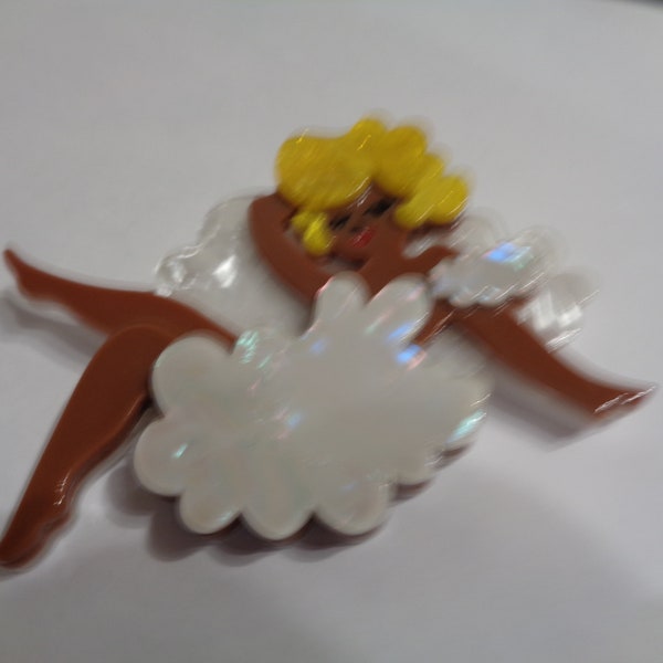 Molettee Cloud Brass Pin white main image 0