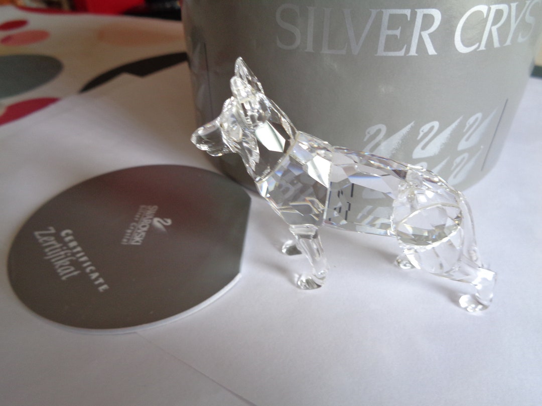 Vintage Stamped Swarovski German Shepherd VGC boxedcoaretired Etsy