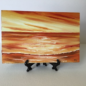 Small sunset oil painting