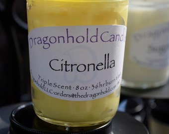 Citronella Candle: Hand Poured, Triple Scented Soy-Paraffin Candle