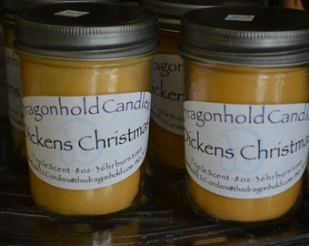 Dickens Christmas Candle: Hand Poured, Triple Scented Soy-Paraffin Candle