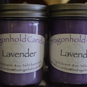 Lavender Candle: Hand Poured, Triple Scented Soy-Paraffin Candle image 2