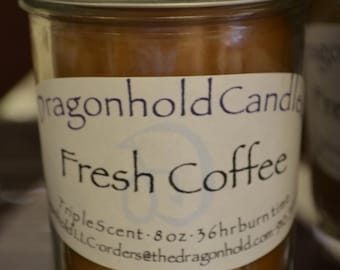 Fresh Coffee Candle: Hand Poured, Triple Scented Soy-Paraffin Candle