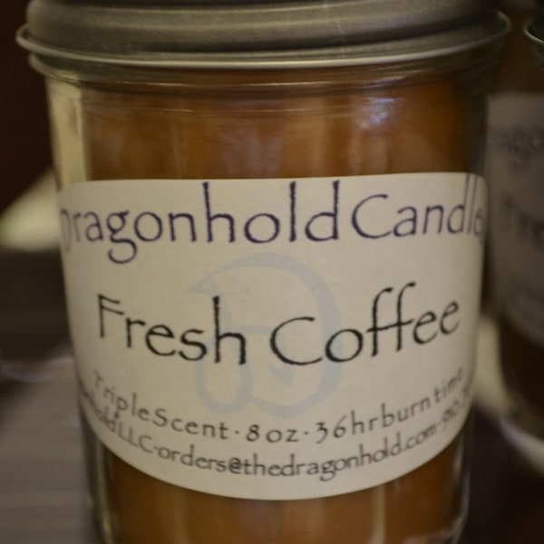 Fresh Coffee Candle: Hand Poured, Triple Scented Soy-Paraffin Candle