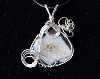 Silver pendant with Druzy Agate (JSP014)