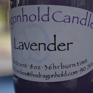 Lavender Candle: Hand Poured, Triple Scented Soy-Paraffin Candle image 1