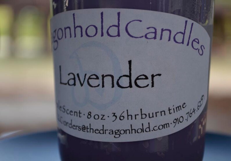 Lavender Candle: Hand Poured, Triple Scented Soy-Paraffin Candle image 1