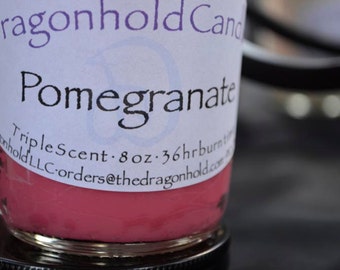 Pomegranate Candle: Hand Poured, Triple Scented Soy-Paraffin Candle