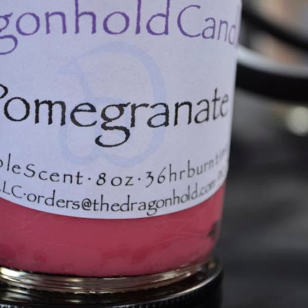 Pomegranate Candle: Hand Poured, Triple Scented Soy-Paraffin Candle