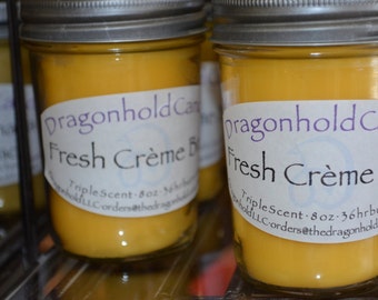 Fresh Creme Brule Candle: Hand Poured, Triple Scented Soy-Paraffin Candle