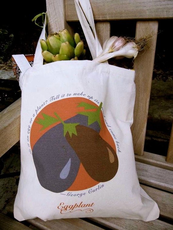 Eggplant and Peach | Tote Bag