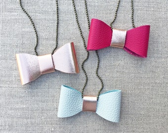 Bow Necklace, Bow Jewelry, Bowtie Necklace