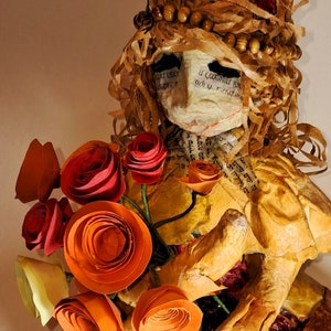 Eco-friendly Art, Paper Mache Statuette, Upcycled Journals, Only Paper ...