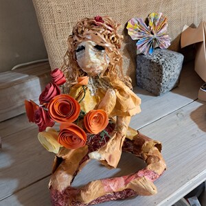 Picture of Eco-friendly Art, Paper Mache Statuette, Upcycled Journals, Only Paper ...