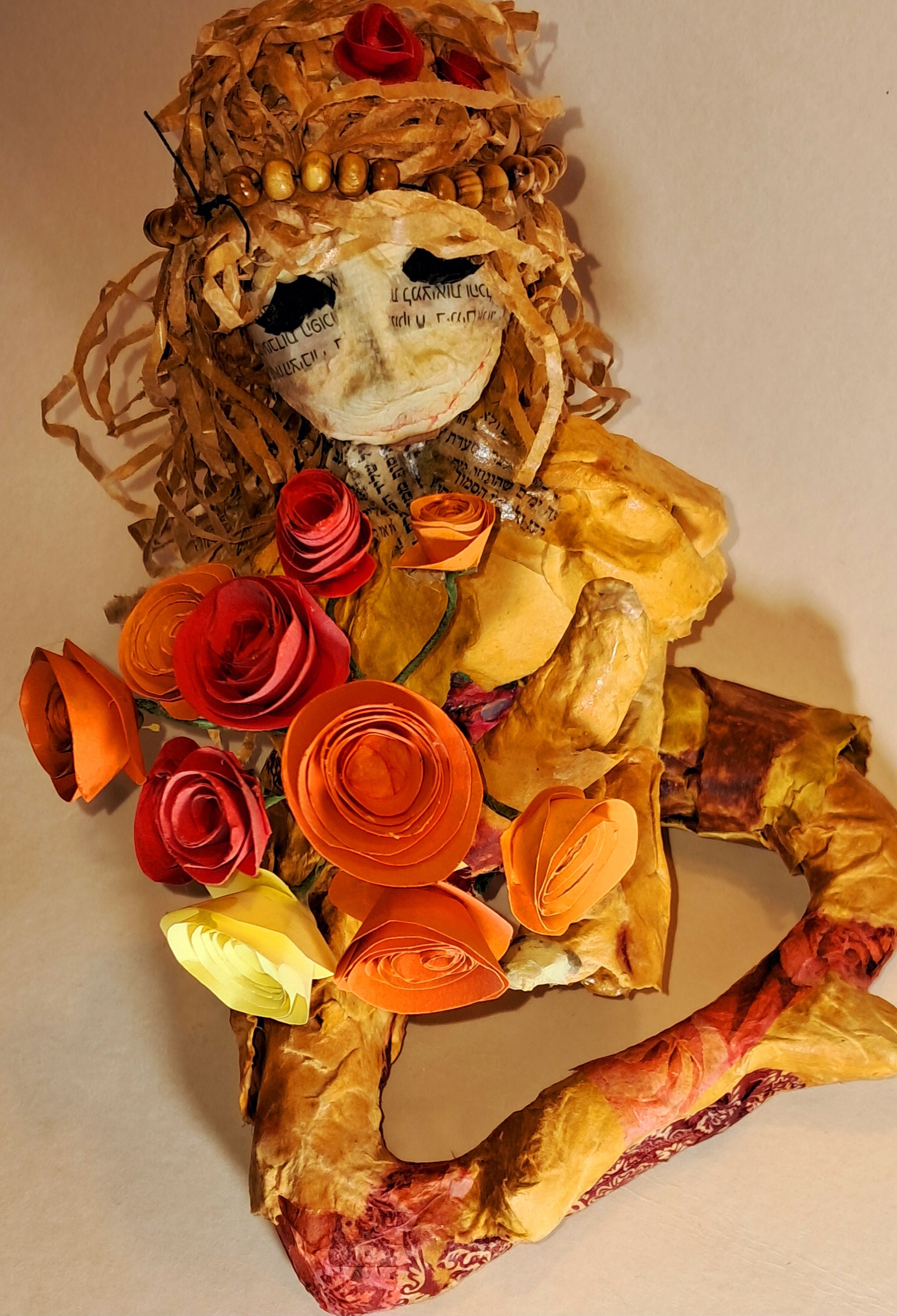 Eco-friendly Art, Paper Mache Statuette, Upcycled Journals, Only Paper ...