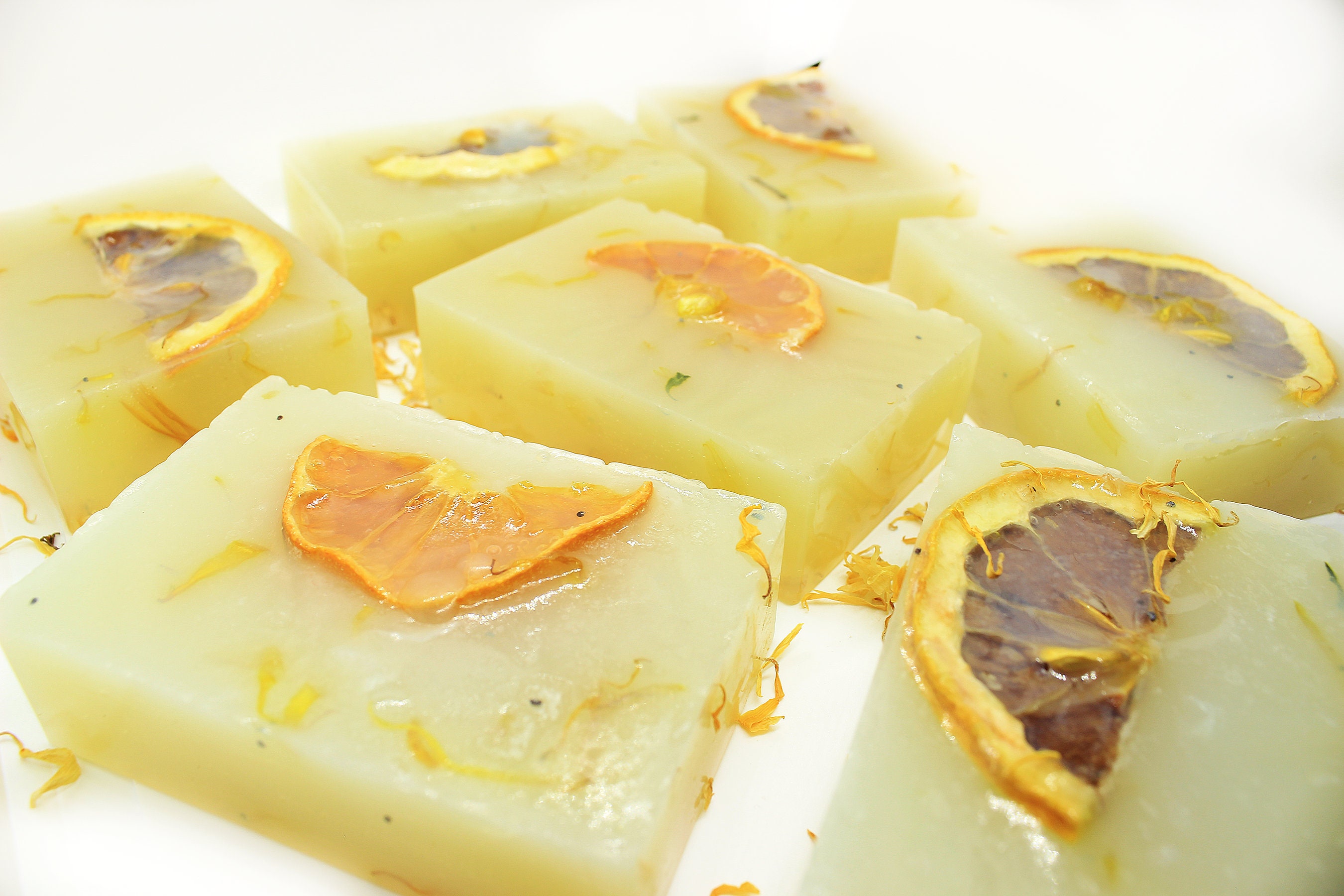 Dried Citrus Fruit Slice Soap with Hemp Aloe Calendula Flowers Etsy