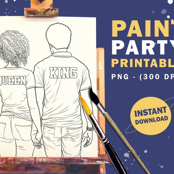 King and Queen Paint Printable - Etsy