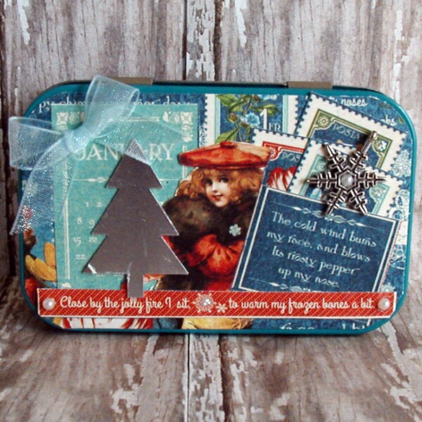 Altered Altoids® Tin, Table or Desk Top Mini Scrapbook Album, Graphic 45®, Children’s Hour Paper Collection, January
