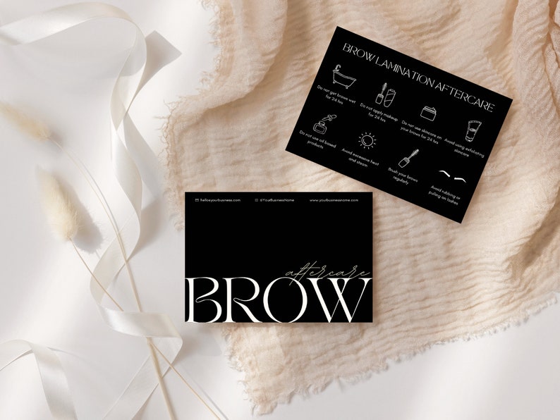 Brow Lamination Aftercare Cards Eye Brows Branding Kit Etsy