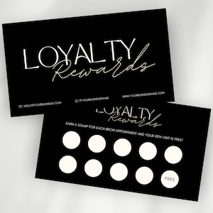 Treuekarte | Kosmetikerin Vorlage | Dankeschön-Karten-Business | Beauty Promo-Flyer | Wimpern-Tech | Haar Flyer | Vorgefertigte Visitenkarte